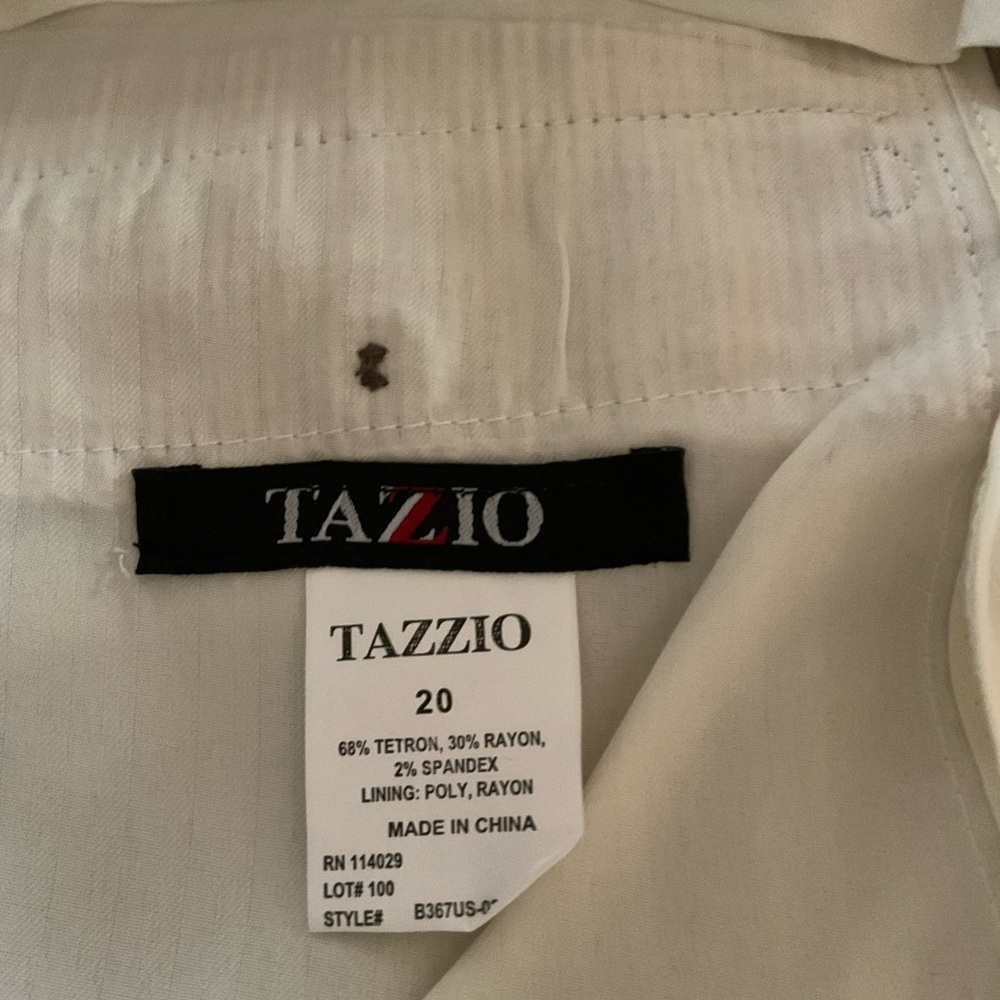 Tazio pants. Pen stripe. Beige and white. NWT Size 20 - Picture 5 of 6